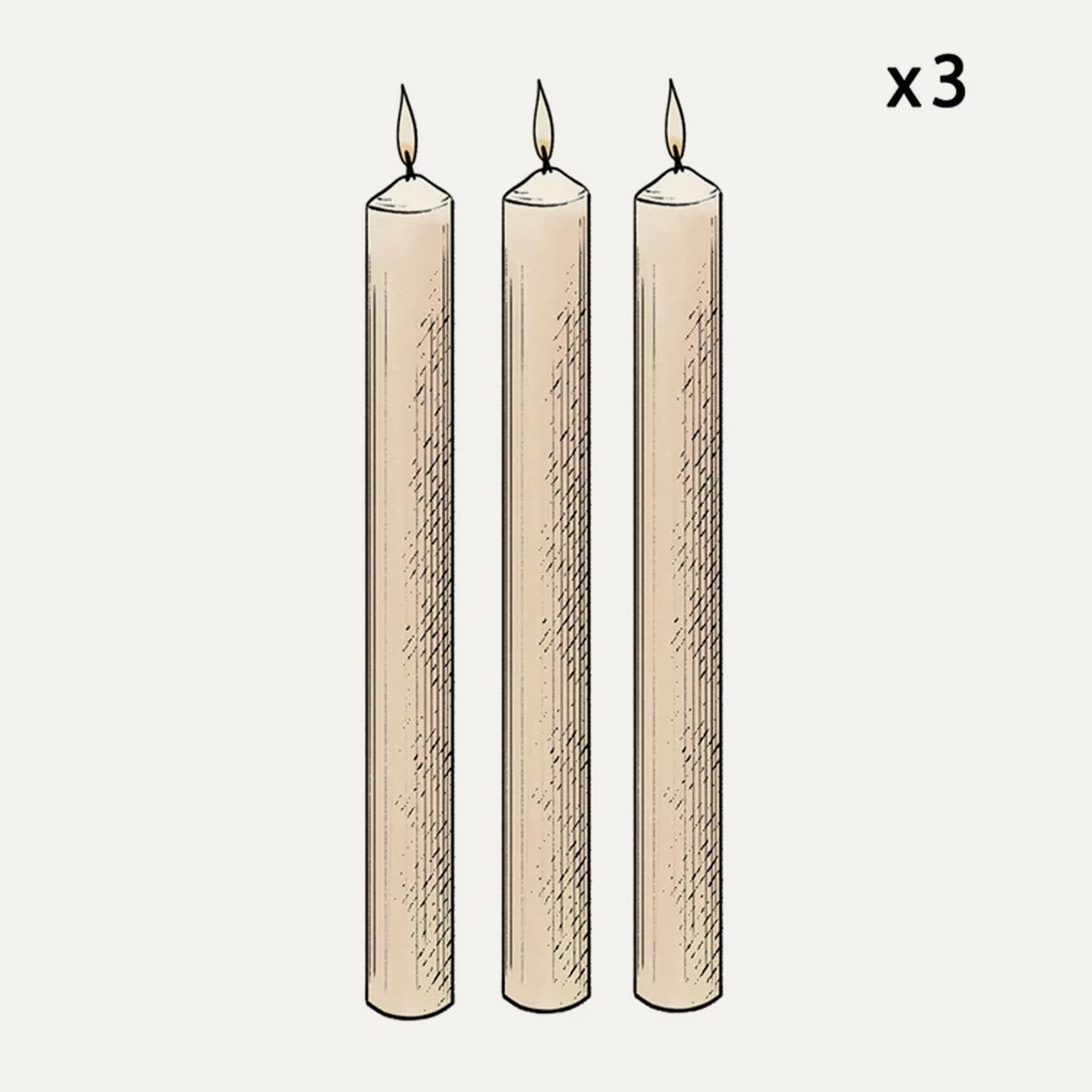 1" 51% Beeswax Candles (Set of 3)