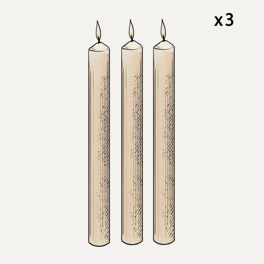 1" 51% Beeswax Candles (Set of 3)