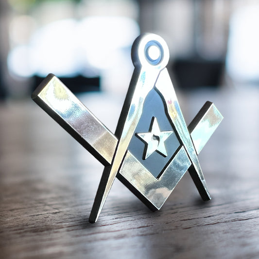 Co-Masonic Square and Compass ABS Auto Emblem [Chrome]