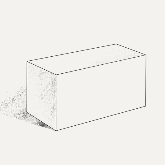 6" x 3" x 3" White Oblong Marble Stone