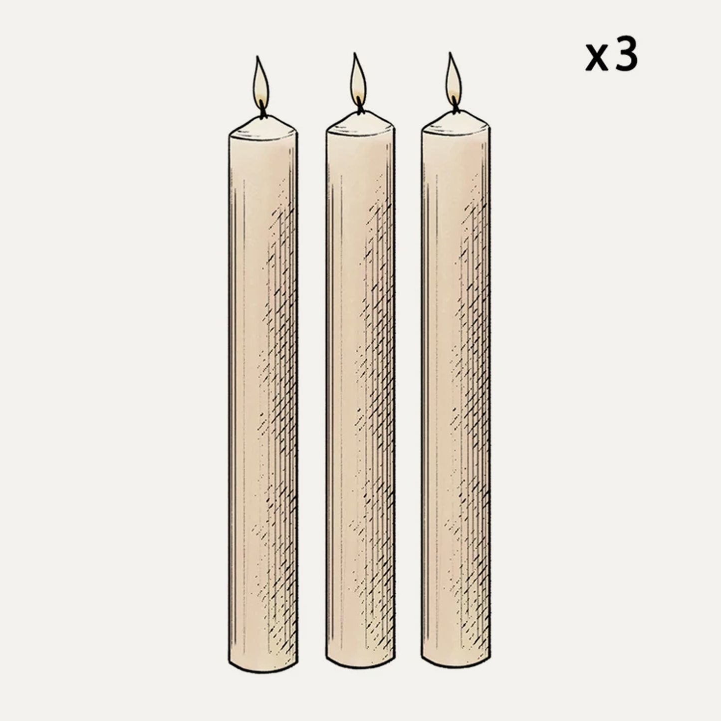1 1/2" 51% Beeswax Candles (Set of 3)