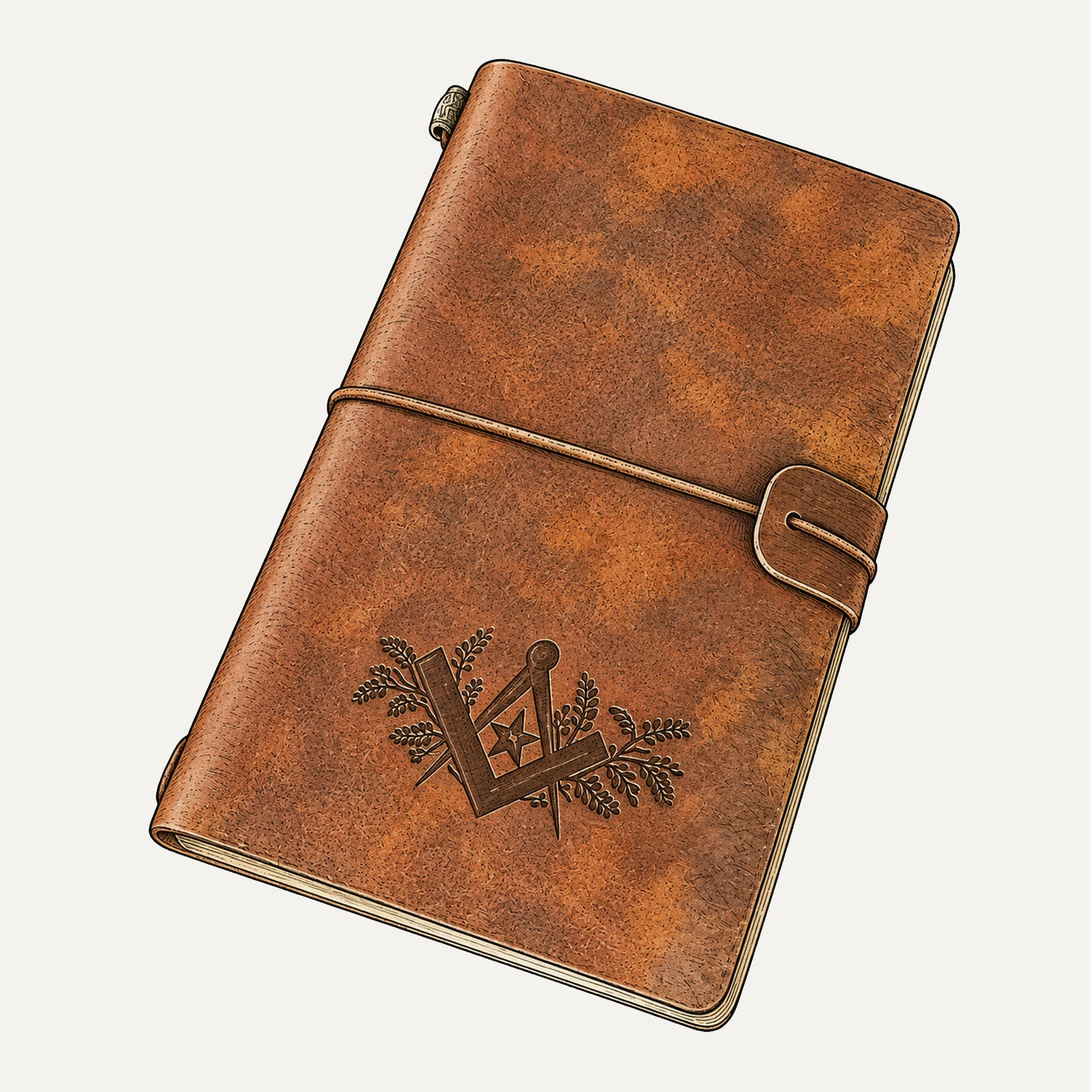 Co-Masonic Square & Compass Masonic Leather Journal - [Brown]