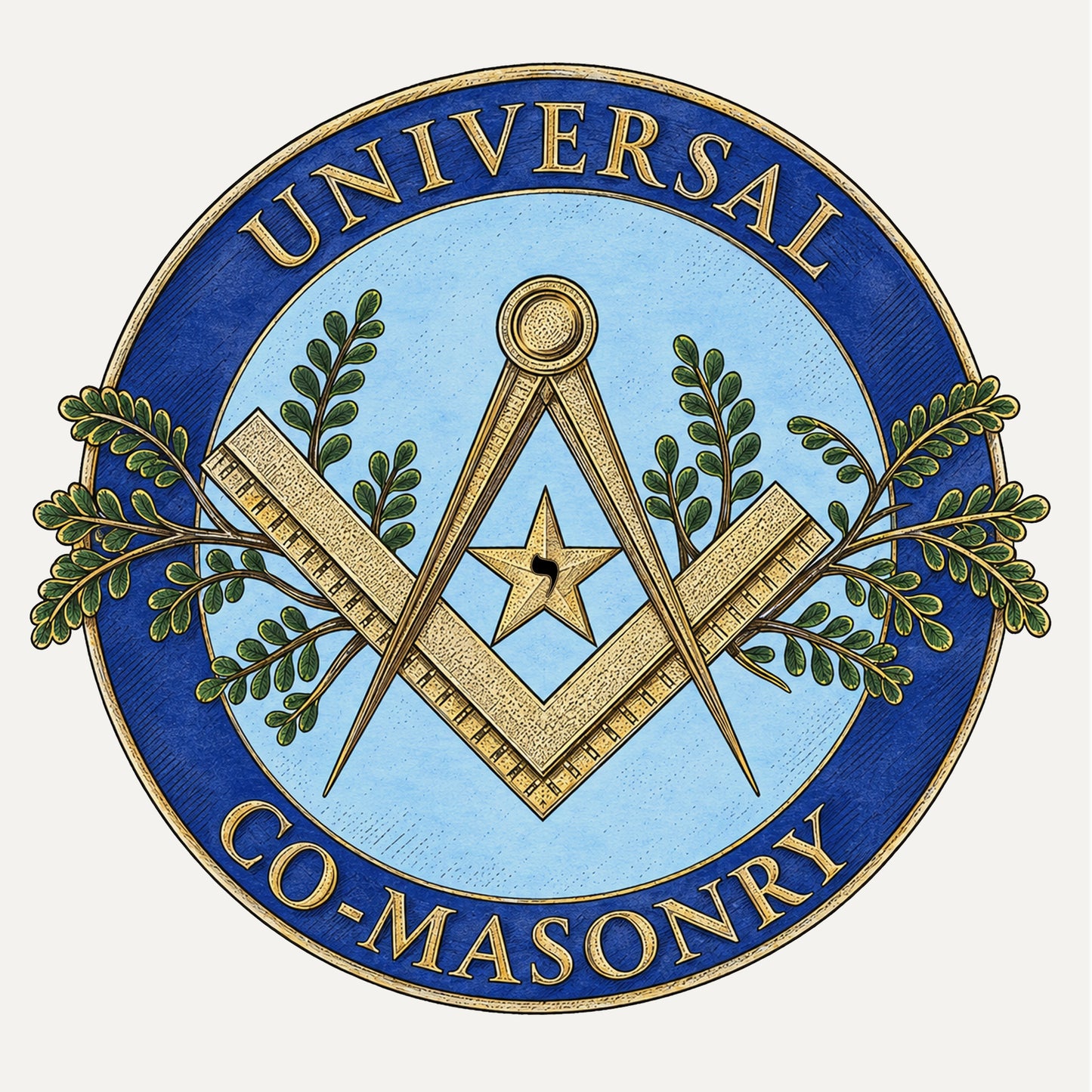 Co-Masonic Auto Emblem - [Multi-color]