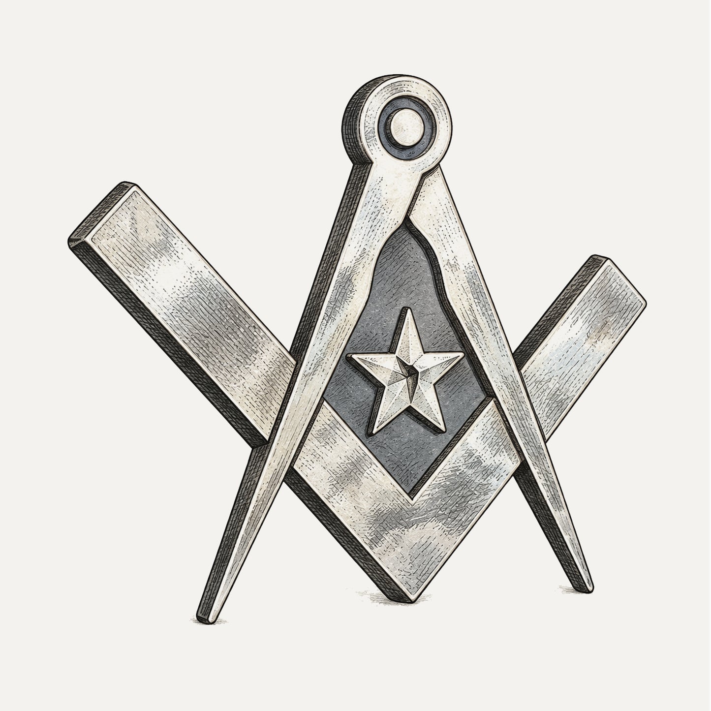 Co-Masonic Square and Compass ABS Auto Emblem [Chrome]