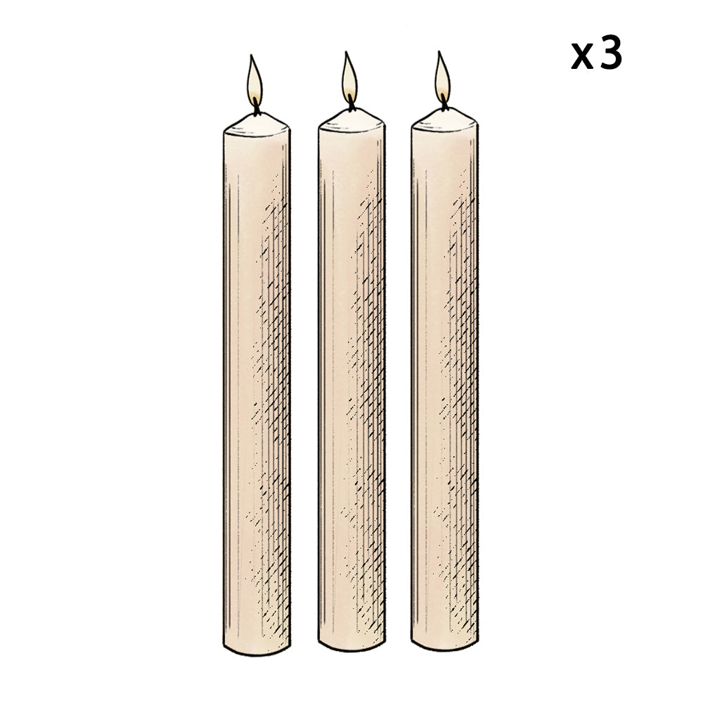 1 1/2" 51% Beeswax Candles (Set of 3)