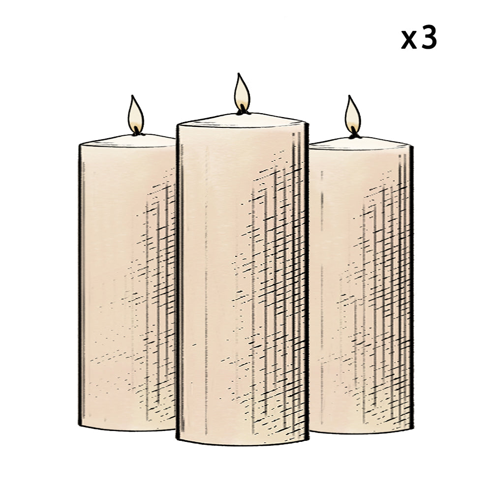 3" Paraffin Candles (Set of 3)